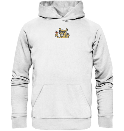 Lama mit Mittelfinger – Partymodus mit Attitüde - Organic Hoodie (Stick)