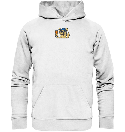 Lama mit Mittelfinger – Der ultimative Stoppschild für Laberer - Organic Hoodie (Stick)