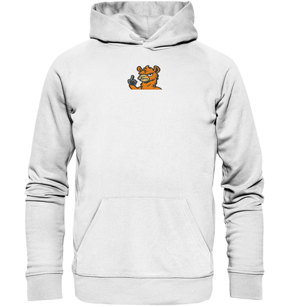 Lama mit Mittelfinger – Meditation auf Abwehrmodus - Organic Hoodie (Stick)