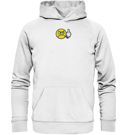 Smiley mit Mittelfinger – Dein stilles „Nope“ mit Gesicht - Organic Hoodie (Stick)