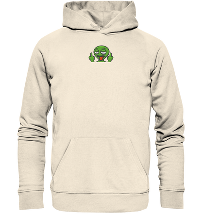 Alien mit Mittelfinger – Ich will nach Hause, aber erst flippe ich euch noch - Organic Hoodie (Stick)
