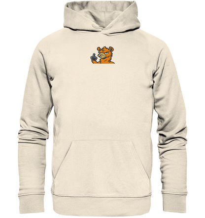 Lama mit Mittelfinger – Meditation auf Abwehrmodus - Organic Hoodie (Stick)