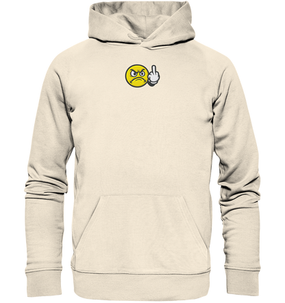 Smiley mit Mittelfinger – Dein stilles „Nope“ mit Gesicht - Organic Hoodie (Stick)