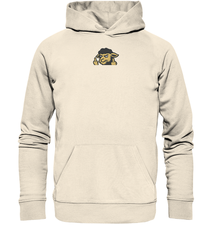 Schwarzes Schaf mit Mittelfinger – Für alle, die nicht dazugehören wollen - Organic Hoodie (Stick)