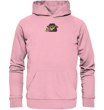 Schwarzes Schaf mit Mittelfinger – Lieber auffallen als mitlaufen - Organic Hoodie (Stick)
