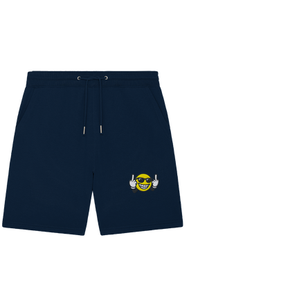 Smiley mit Mittelfinger – Nett lächeln. Weitergehen. - Organic Jogger Shorts (Stick)