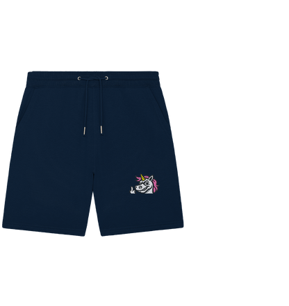 Einhorn mit Mittelfinger – Zu süß zum Ertragen, zu frech zum Ignorieren - Organic Jogger Shorts (Stick)