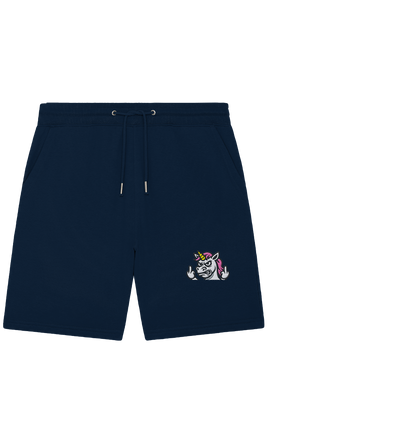 Einhorn mit Mittelfinger – Sag’s mit dem Horn - Organic Jogger Shorts (Stick)