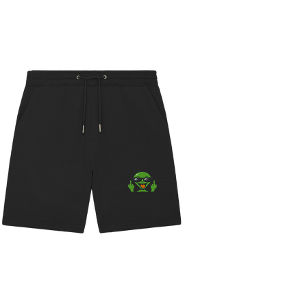 Alien mit Mittelfinger – Grüße vom Planeten Genervt - Organic Jogger Shorts (Stick)
