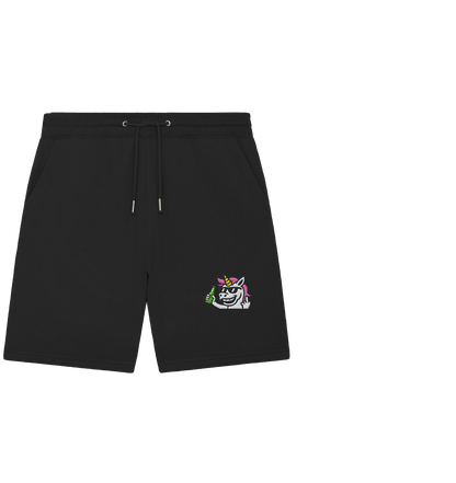 Einhorn mit Mittelfinger – Im Partymodus scheißt’s auf Glitzerregeln - Organic Jogger Shorts (Stick)