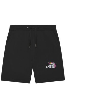 Einhorn mit Mittelfinger – Zu süß zum Ertragen, zu frech zum Ignorieren - Organic Jogger Shorts (Stick)