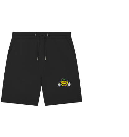 Smiley mit Mittelfinger – Lächeln. Ziehen. Grenzen setzen. - Organic Jogger Shorts (Stick)