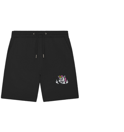 Einhorn mit Mittelfinger – Sag’s mit dem Horn - Organic Jogger Shorts (Stick)