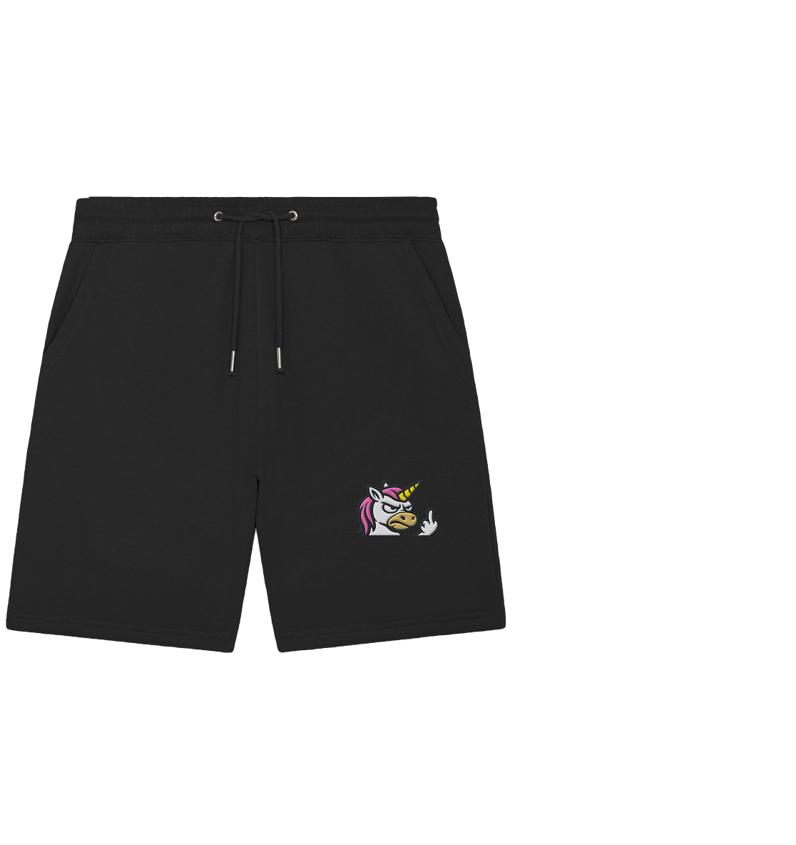 Einhorn mit Mittelfinger – Magie war gestern, jetzt kommt Klartext - Organic Jogger Shorts (Stick)