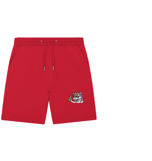 Einhorn mit Mittelfinger – Im Partymodus scheißt’s auf Glitzerregeln - Organic Jogger Shorts (Stick)