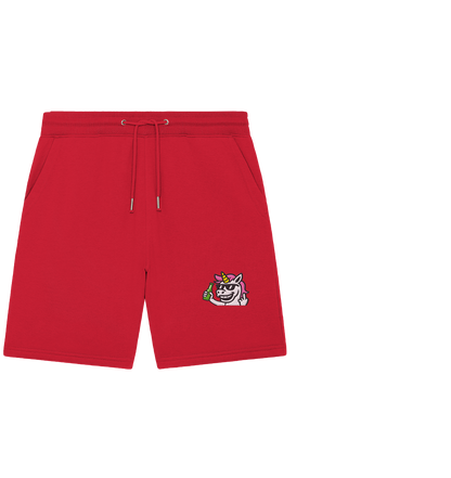 Einhorn mit Mittelfinger – Im Partymodus scheißt’s auf Glitzerregeln - Organic Jogger Shorts (Stick)
