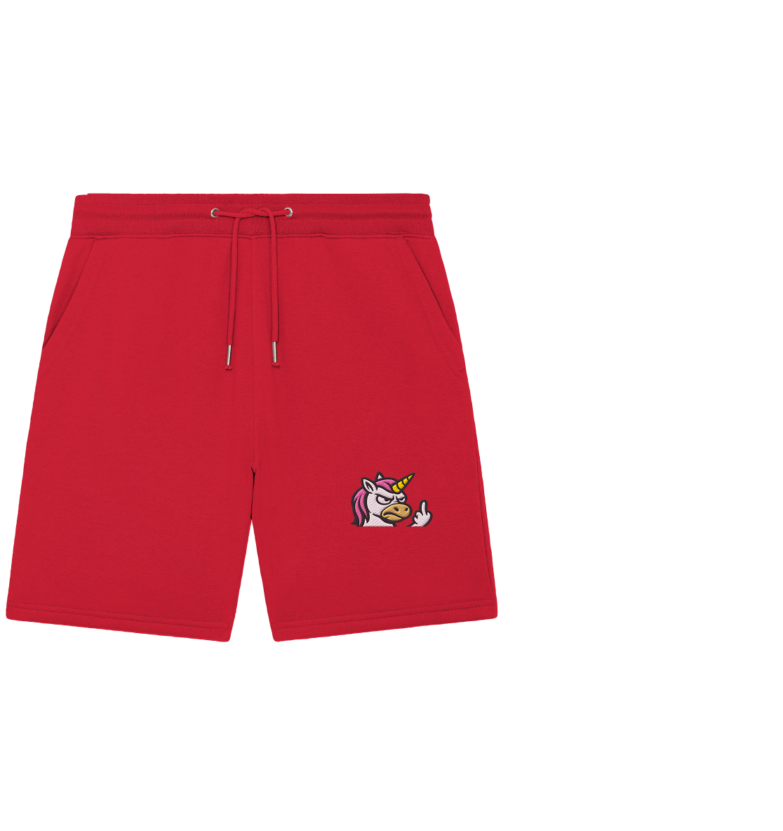 Einhorn mit Mittelfinger – Magie war gestern, jetzt kommt Klartext - Organic Jogger Shorts (Stick)