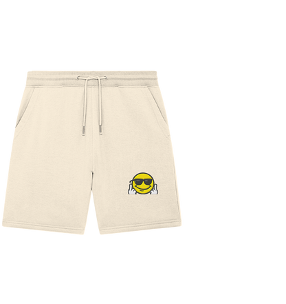 Smiley mit Mittelfinger – Gute Laune. Schlechte Laune. Klar geregelt. - Organic Jogger Shorts (Stick)