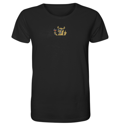 Lama mit Mittelfinger – Partymodus mit Attitüde - Organic Shirt (Stick)