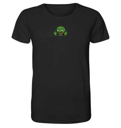 Alien mit Mittelfinger – Ich will nach Hause, aber erst flippe ich euch noch - Organic Shirt (Stick)