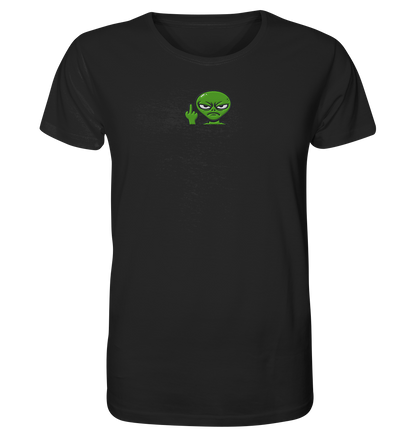 Alien mit Mittelfinger – Erdleben ist kein Ponyhof - Organic Shirt (Stick)