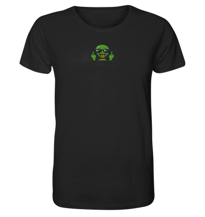 Alien mit Mittelfinger – Grüße vom Planeten Genervt - Organic Shirt (Stick)