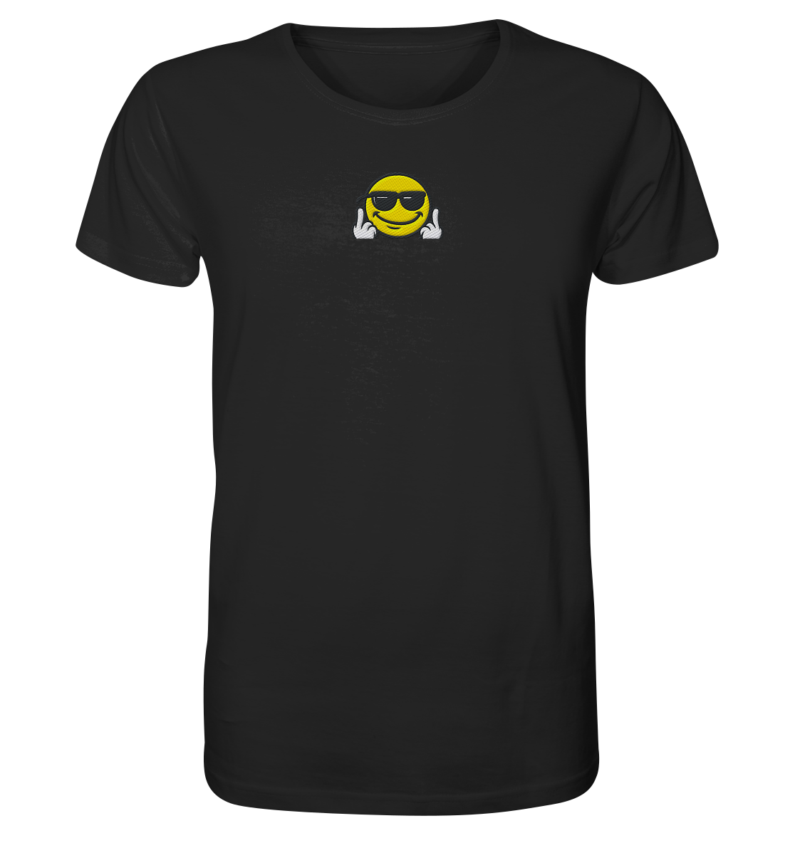 Smiley mit Mittelfinger – Gute Laune. Schlechte Laune. Klar geregelt. - Organic Shirt (Stick)