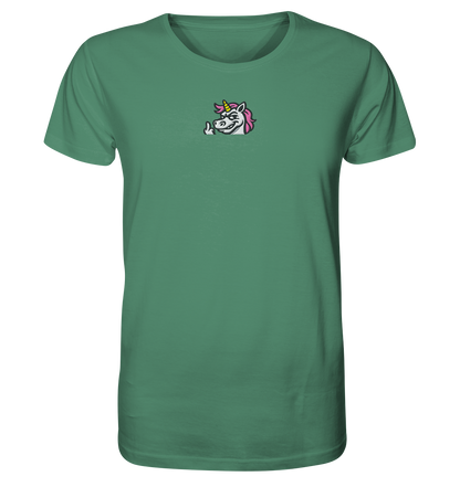 Einhorn mit Mittelfinger – Zu süß zum Ertragen, zu frech zum Ignorieren - Organic Shirt (Stick)