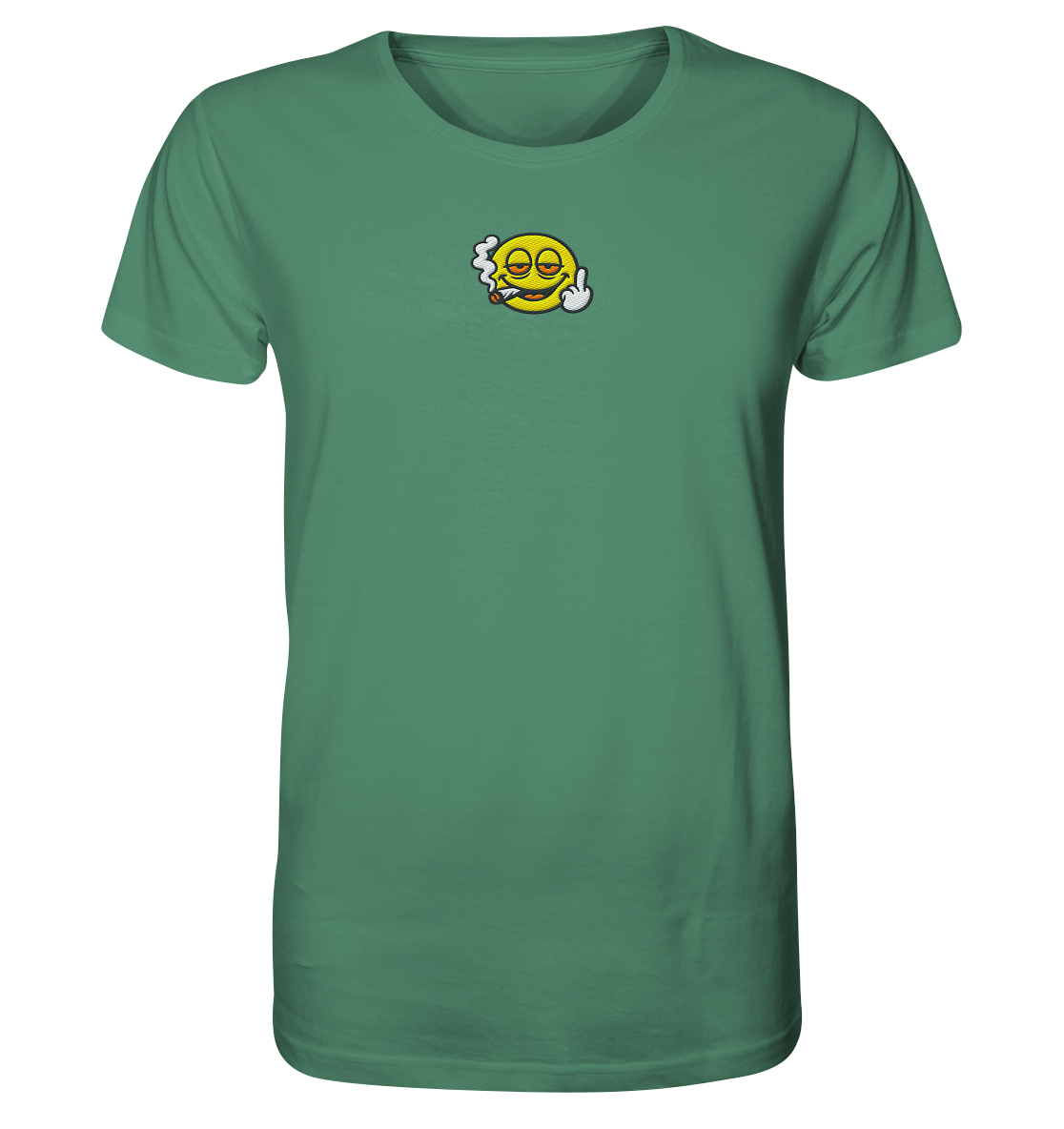 Smiley mit Mittelfinger – Wie ein Joint, nur zum Anziehen - Organic Shirt (Stick)