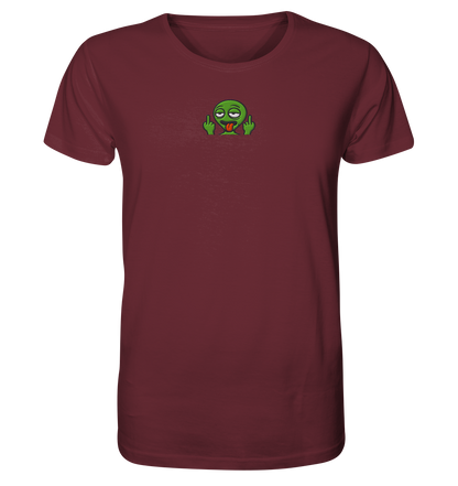 Alien mit Mittelfinger – Ich will nach Hause, aber erst flippe ich euch noch - Organic Shirt (Stick)