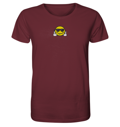 Smiley mit Mittelfinger – Gute Laune. Schlechte Laune. Klar geregelt. - Organic Shirt (Stick)