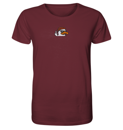Möwe mit Mittelfinger – Klarstellung in Federform - Organic Shirt (Stick)