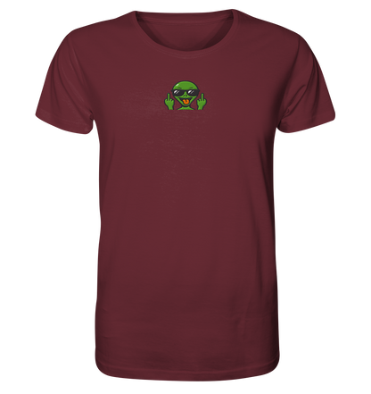 Alien mit Mittelfinger – Grüße vom Planeten Genervt - Organic Shirt (Stick)