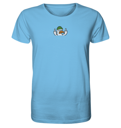 Möwe mit Mittelfinger – Kein Bock, keine Diskussionen - Organic Shirt (Stick)
