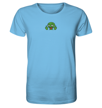 Alien mit Mittelfinger – Ich will nach Hause, aber erst flippe ich euch noch - Organic Shirt (Stick)