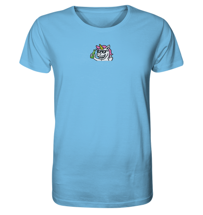 Einhorn mit Mittelfinger – Im Partymodus scheißt’s auf Glitzerregeln - Organic Shirt (Stick)