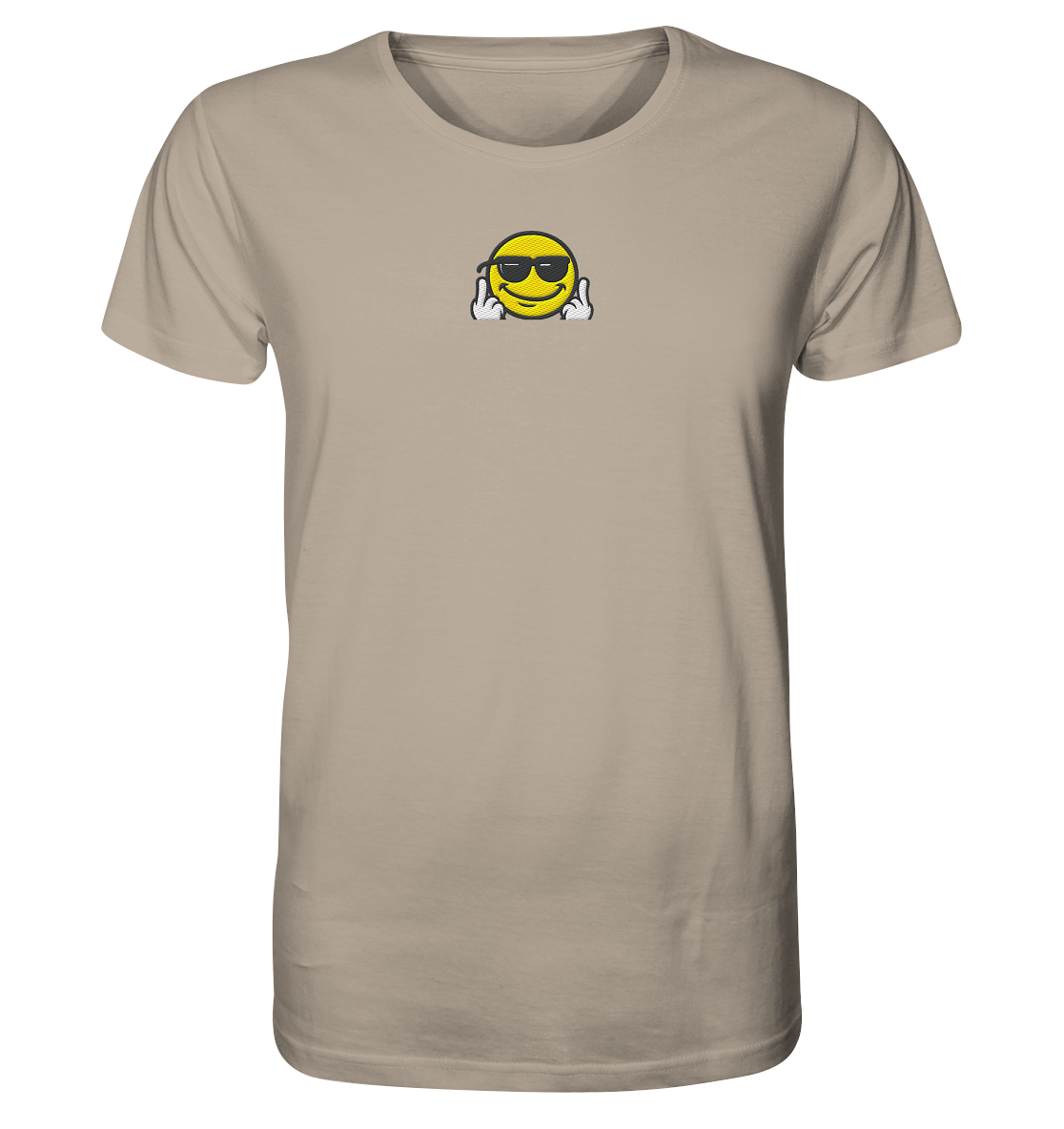 Smiley mit Mittelfinger – Gute Laune. Schlechte Laune. Klar geregelt. - Organic Shirt (Stick)