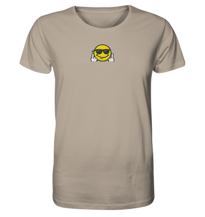 Smiley mit Mittelfinger – Gute Laune. Schlechte Laune. Klar geregelt. - Organic Shirt (Stick)
