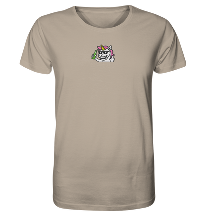 Einhorn mit Mittelfinger – Im Partymodus scheißt’s auf Glitzerregeln - Organic Shirt (Stick)