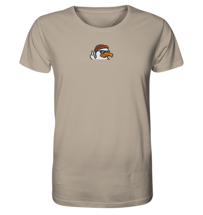Möwe mit Mittelfinger – Klarstellung in Federform - Organic Shirt (Stick)