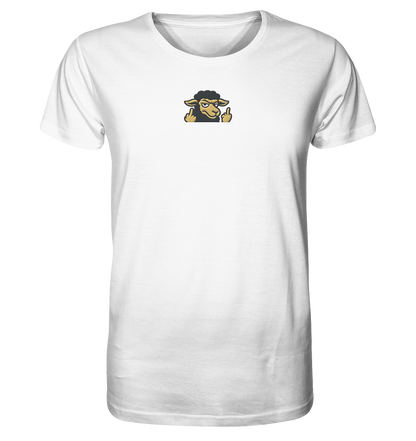 Schwarzes Schaf mit Mittelfinger – Das stille Nein in Stoffform - Organic Shirt (Stick)