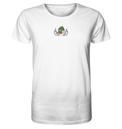 Möwe mit Mittelfinger – Vogel zeigen, Stil behalten - Organic Shirt (Stick)