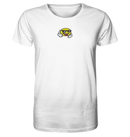 Smiley mit Mittelfinger – Der freundlichste Mittelfinger der Welt - Organic Shirt (Stick)