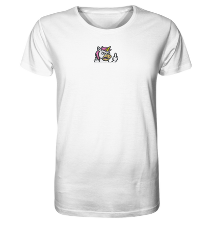 Einhorn mit Mittelfinger – Wenn die Zuckerwatte abgelaufen ist - Organic Shirt (Stick)