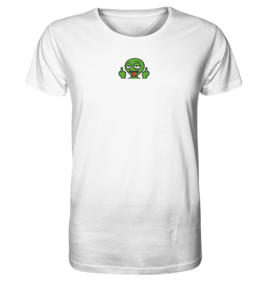 Alien mit Mittelfinger – Ich will nach Hause, aber erst flippe ich euch noch - Organic Shirt (Stick)
