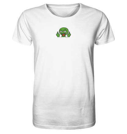 Alien mit Mittelfinger – Ich will nach Hause, aber erst flippe ich euch noch - Organic Shirt (Stick)