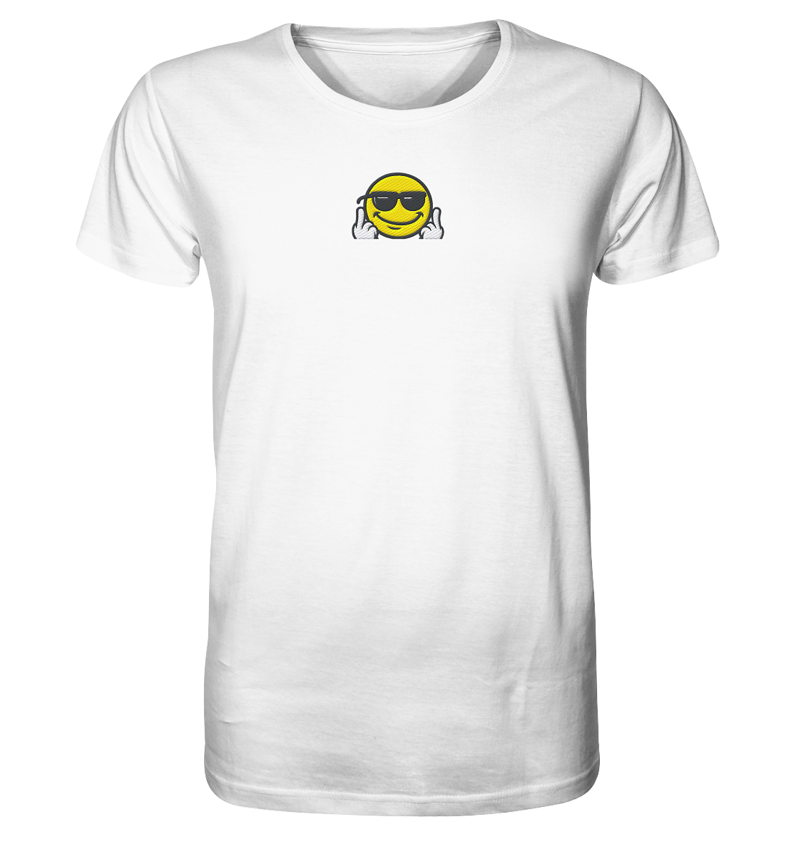 Smiley mit Mittelfinger – Gute Laune. Schlechte Laune. Klar geregelt. - Organic Shirt (Stick)