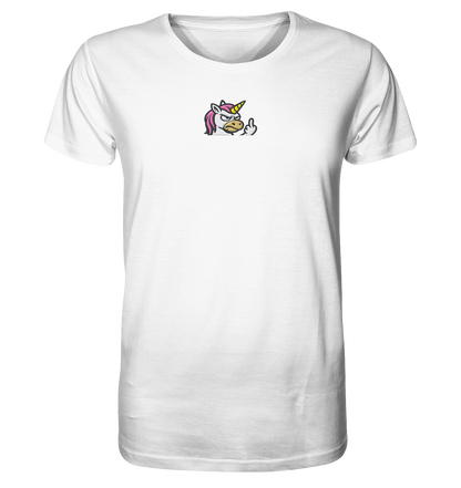 Einhorn mit Mittelfinger – Magie war gestern, jetzt kommt Klartext - Organic Shirt (Stick)