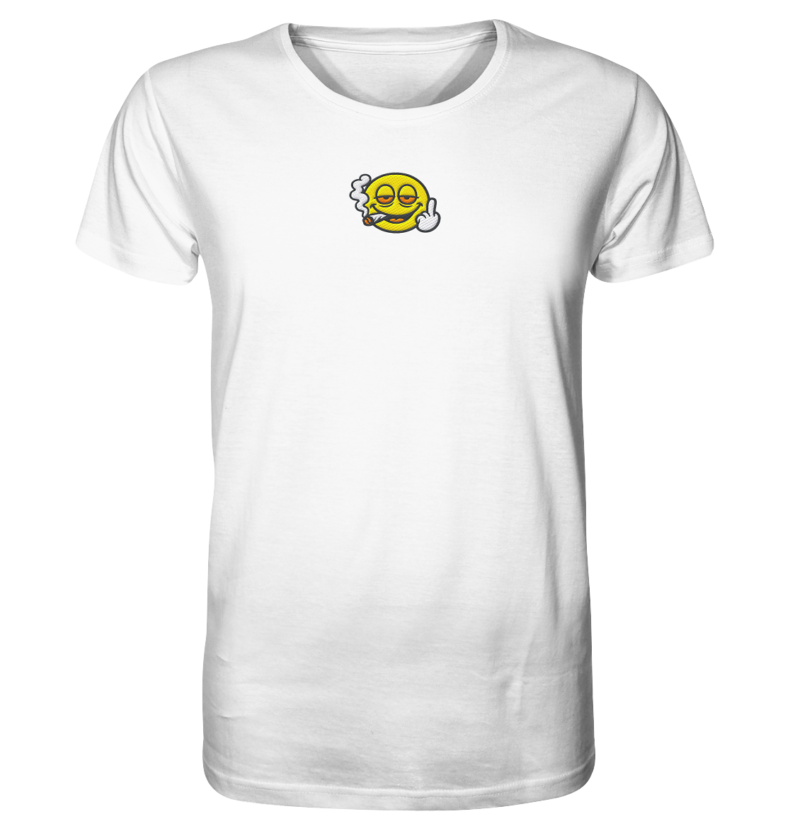 Smiley mit Mittelfinger – Wie ein Joint, nur zum Anziehen - Organic Shirt (Stick)
