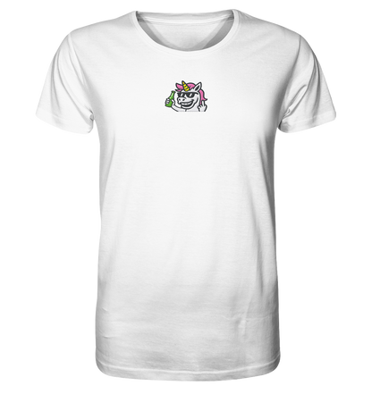Einhorn mit Mittelfinger – Im Partymodus scheißt’s auf Glitzerregeln - Organic Shirt (Stick)